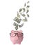 Dollars falling into pink piggy bank on background