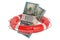 Dollars in lifebuoy