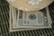 Dollars money savings green background