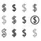 Dollars sign icon set, dollar logo template