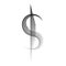 The dollars sign on white background. Beautiful closeup for lifestyle design.