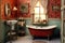 dollhouse bathroom with clawfoot bathtub