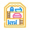 dollhouse toy child color icon vector illustration