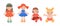 Dolls. Collection of dolls. Children s toys set, dolls in dresses. Vector illustration