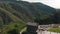 Dolly zoom drone view Garni pagan in Caucasus. The hellenistic temple in Armenia