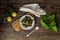 Dolmas in egg-lemon sauce Greek cuisine