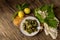 Dolmas in egg-lemon sauce Greek cuisine