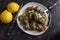 Dolmas in egg-lemon sauce Greek cuisine