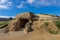 Dolmen de Menga megalithic burial mound landmark in Antequera, Spain