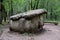 Dolmen in Shapsug. Forest in the city near the village of Shapsugskaya, sights are dolmens and ruins of ancient civilization