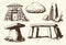 Dolmens set in vintage vector illustration style