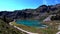 Dolomite landscape on the glacial lake of Cornisello