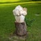 Dolomite marble sculpture titled Family by Rufaro Murenza in the Fort Worth Botanic Garden.