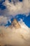 Dolomite mountain peak in Passo di Rolle, Italy