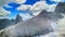 Dolomite Mountains aerial view from Marmolada, Italy