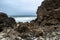 Dolomite rocks at seashore in Arches Provincial Park Newfoundland