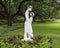 Dolomite sculpture titled Young Love by Dominic Benhura in the Fort Worth Botanic Garden.