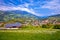 Dolomites. Idyllic alpine village of Gudon architecture and landscape view