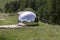 Dolomites, Italian Alps, hidden astronomical observatory Terrazza delle Stelle in ball near Cornetto mount