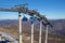 Dolomites , Italy - December 23, 2015: Nebelhorn cable car moving up Mountain in winter time. The offers close views