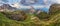 Dolomites mountain panorama at spring
