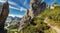 Dolomites mountains high altitude panorama