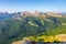 Dolomites panoramic view at morning sunrise time