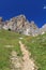 Dolomites, path beneath Cirspitzen mount