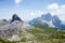 Dolomites range landscape. Pelmo mount view