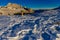 Dolomites scenic landscape in winter