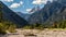 Dolomites taken from the river in Auronzo di Cadore