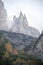 Dolomites The trident with the fog