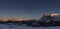 Dolomites winter landscape sunset
