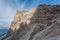 Dolomitic rocky pinnacles in front of Tofana di Rozes southern wall