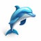 Dolphin 3d Icon: Cartoon Clay Material With Nintendo Isometric Spotlight