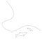 Dolphin animal on ocean line drawing vector illustration