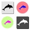 Dolphin aquatic mammal. flat vector icon