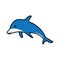 Dolphin color icon simple design vector