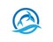 Dolphin jump water logo and symbols