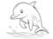 a dolphin jumping out of the water with bubbles on it. generative ai