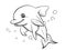 a dolphin jumping out of the water with bubbles on it. generative ai