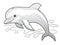 a dolphin jumping out of the water with its mouth open. generative ai