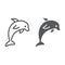 Dolphin line and glyph icon, animal