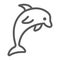 Dolphin line icon, animal and underwater