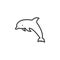 Dolphin line icon, outline vector sign