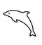 Dolphin line icon vector silhouette on a white background