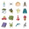 Dolphin, livestock, cat and other web icon in cartoon style. virus, bacteria, monster icons in set collection.