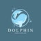 Dolphin Logo vector icon design, Marine Animals Fish Types Mammals, love to fly and jump