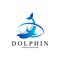 Dolphin Logo vector icon design, Marine Animals Fish Types Mammals, love to fly and jump