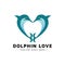 Dolphin love logo for company or Business